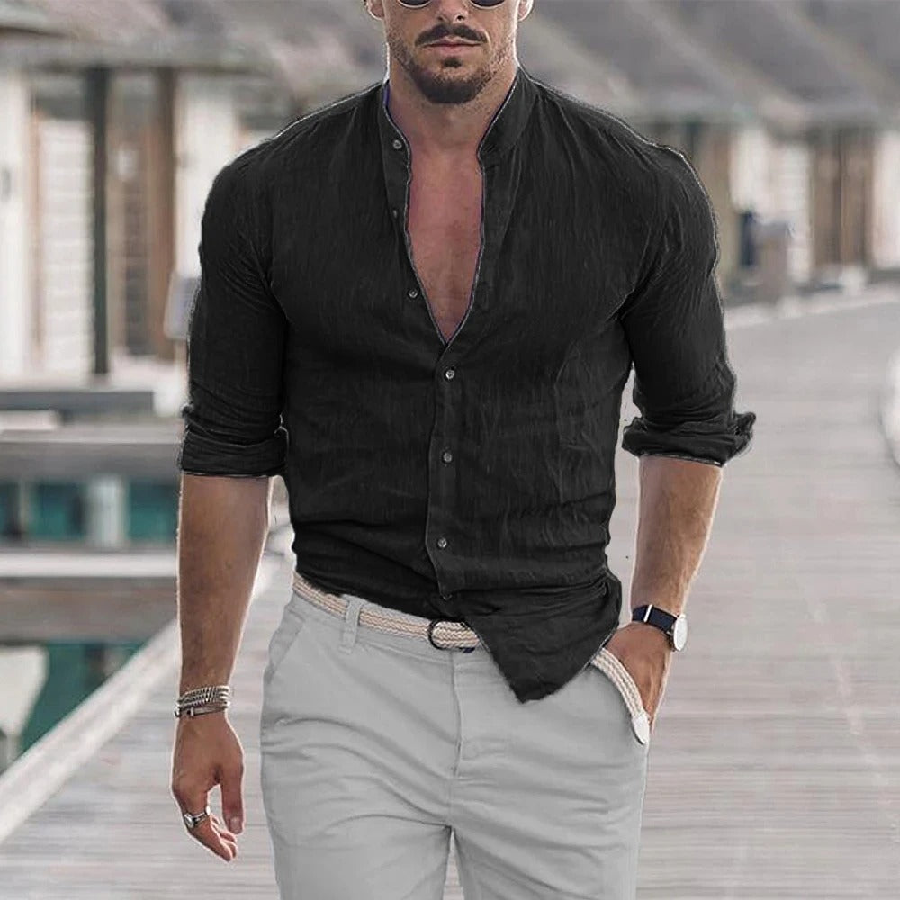 White Linen Button Down Shirt | Men's Linen Shirts 1