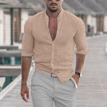 White Linen Button Down Shirt | Men's Linen Shirts 2