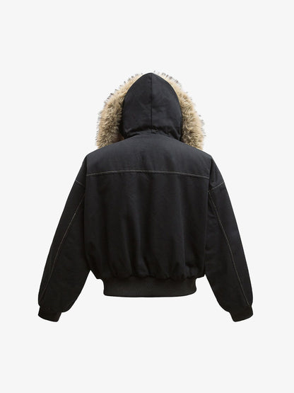 Faux Fur Lined Bomber Jacket | Winter Casual Outerwear 8