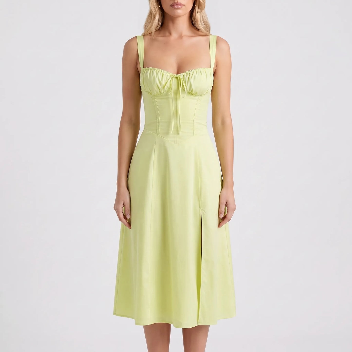 Floressa | Women's Floral Print Midi Dress with Corset Bodice | Elegant Summer Dress for Wedding Guests 9