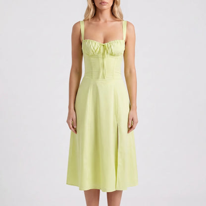 Floressa | Women's Floral Print Midi Dress with Corset Bodice | Elegant Summer Dress for Wedding Guests 9