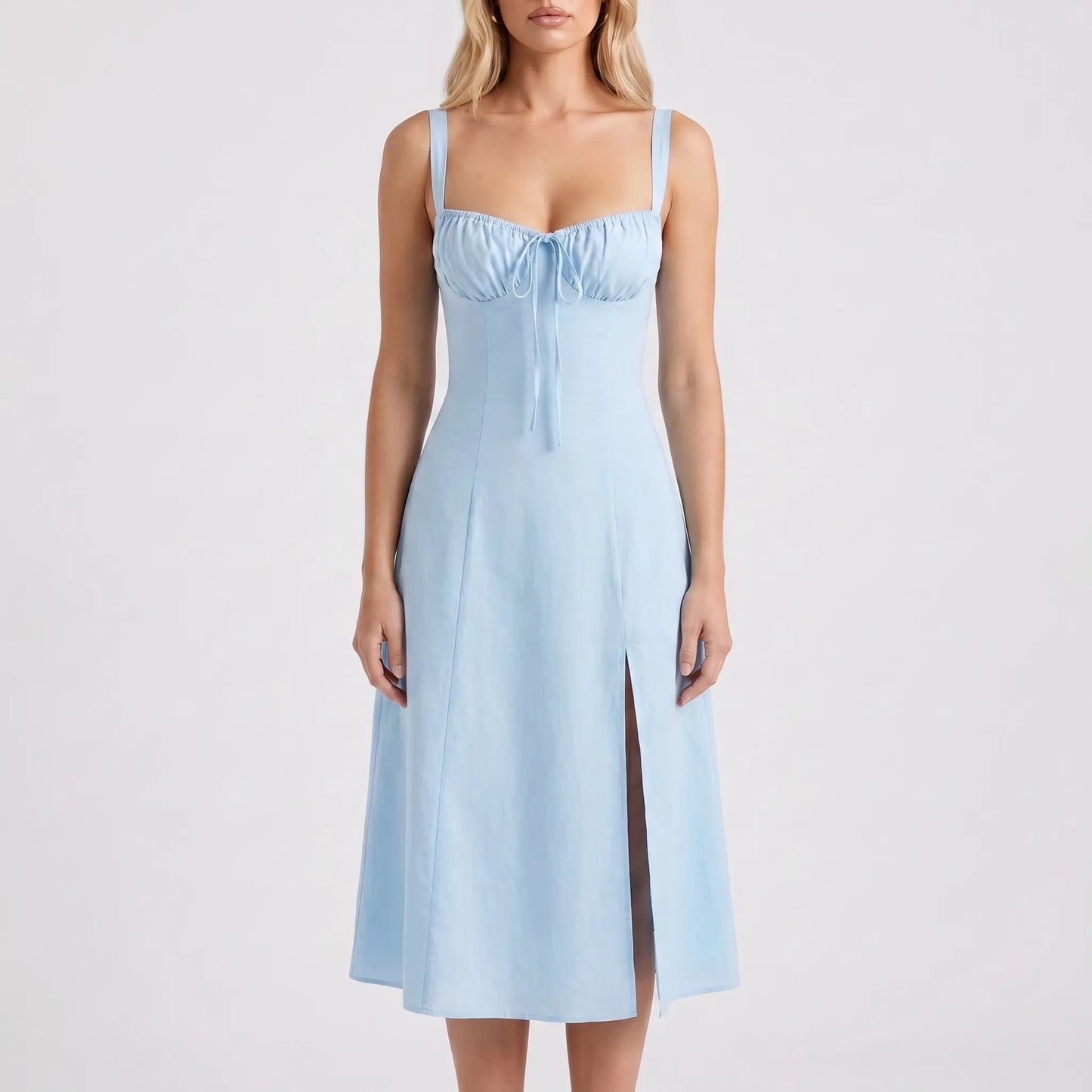Floressa | Women's Floral Print Midi Dress with Corset Bodice | Elegant Summer Dress for Wedding Guests 19