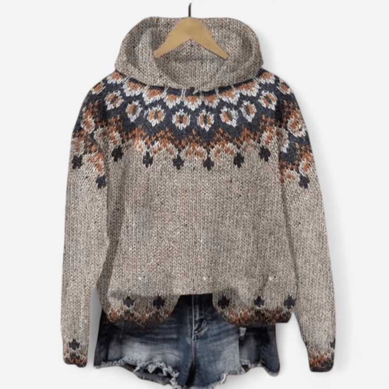 Gabrielle Retro Ethnic Print Hoodie | Casual Streetwear 3