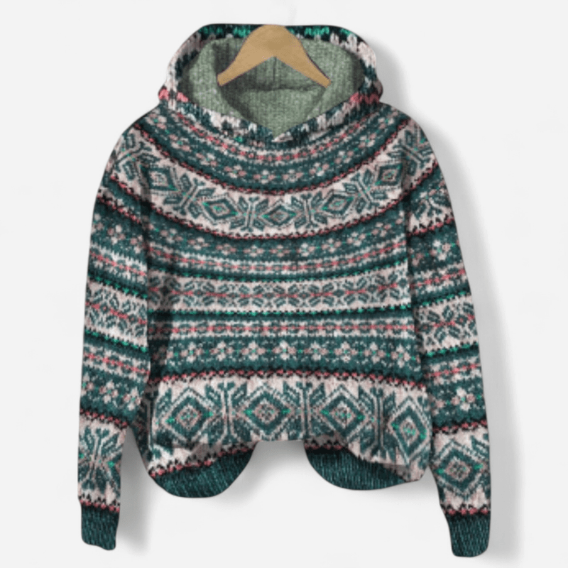 Gabrielle Retro Ethnic Print Hoodie | Casual Streetwear 4