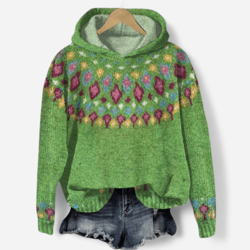 Gabrielle Retro Ethnic Print Hoodie | Casual Streetwear 5