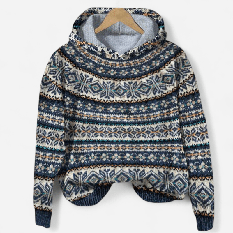 Gabrielle Retro Ethnic Print Hoodie | Casual Streetwear 8