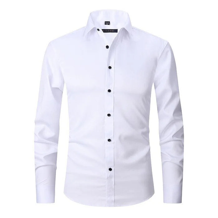 Wrinkle-Free Stretch Shirt | Men's Slim Fit Dress Shirt 1