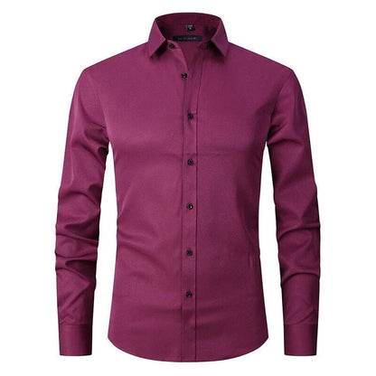 Wrinkle-Free Stretch Shirt | Men's Slim Fit Dress Shirt 12
