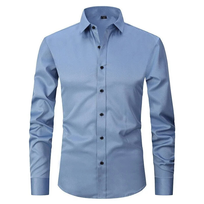 Wrinkle-Free Stretch Shirt | Men's Slim Fit Dress Shirt 3