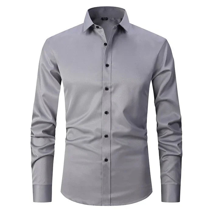 Wrinkle-Free Stretch Shirt | Men's Slim Fit Dress Shirt 9
