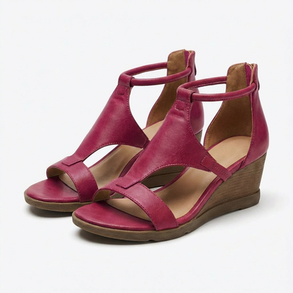 Isabel | Women's Wedge Sandals with Ankle Strap and Open Toe | Casual