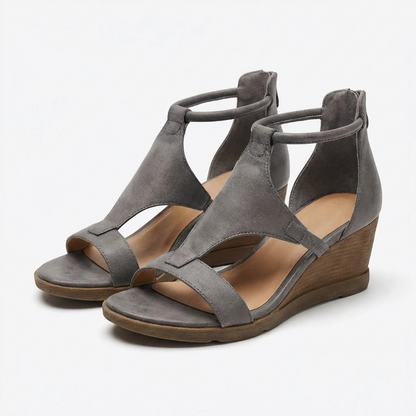 Isabel | Women's Wedge Sandals with Ankle Strap and Open Toe | Casual
