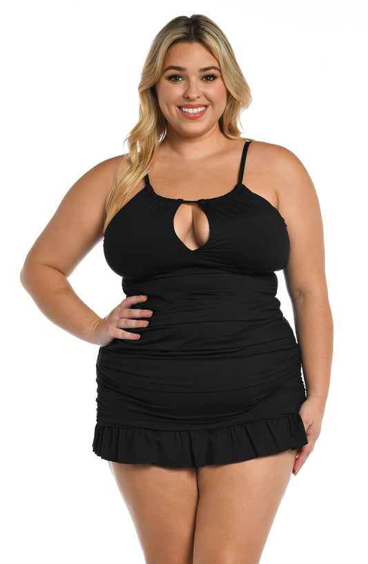 Island Goddess High Neck Keyhole Tankini Top