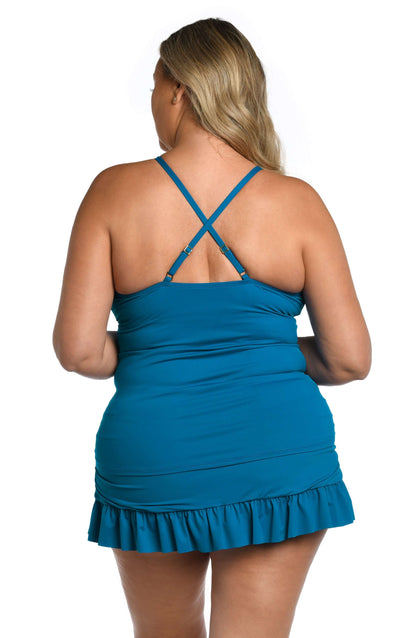 Island Goddess High Neck Keyhole Tankini Top