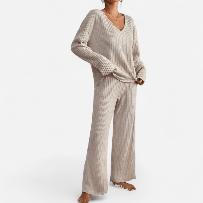Kathy V-Neck Knit Set | Women's Outfit for Casual Wear 1