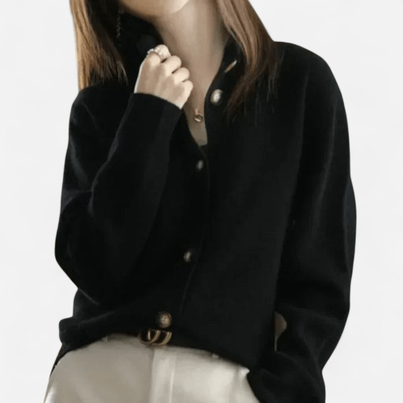 Laure | Women's Black Cashmere Cardigan for Timeless Elegance 5