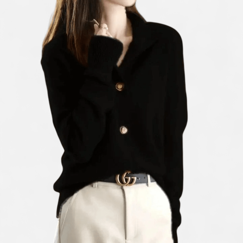 Laure | Women's Black Cashmere Cardigan for Timeless Elegance 6