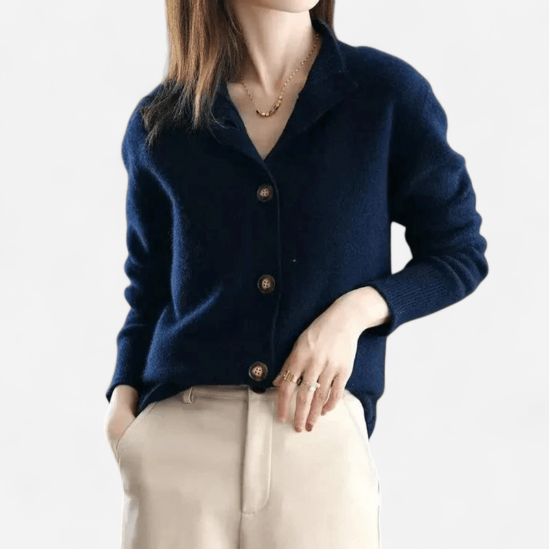 Laure | Women's Black Cashmere Cardigan for Timeless Elegance 8