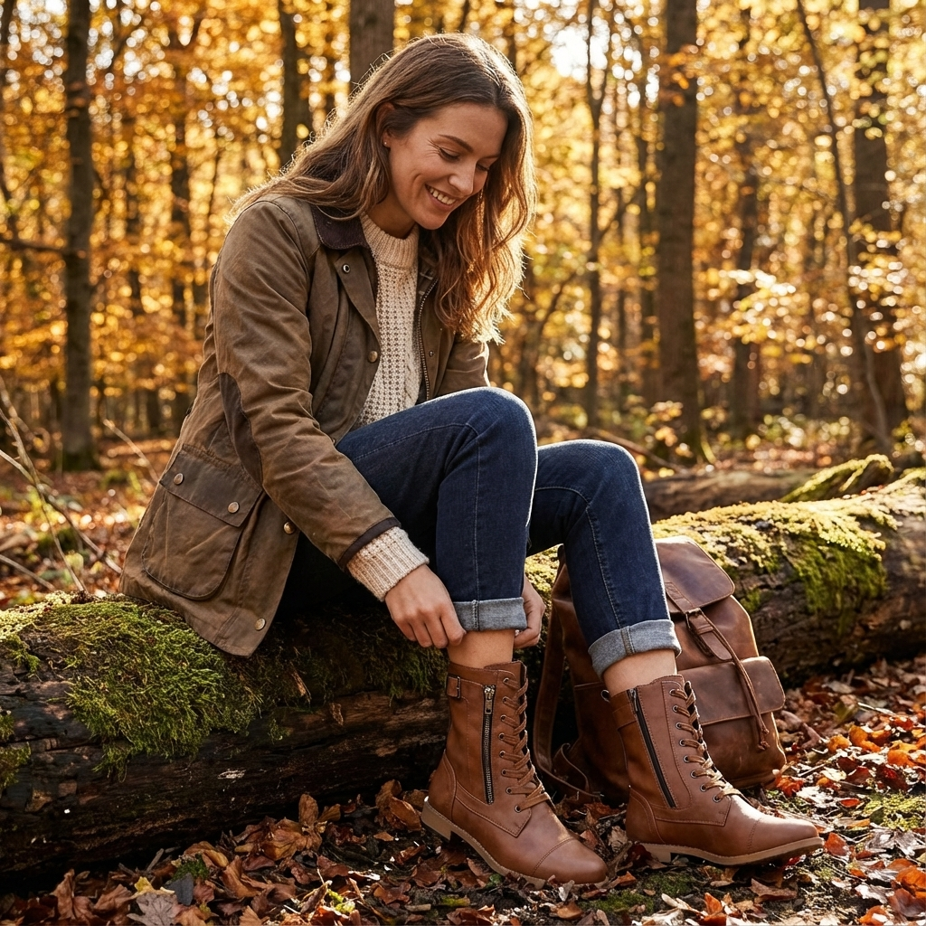 Leslie | Women's Lace-Up Ankle Military Boots