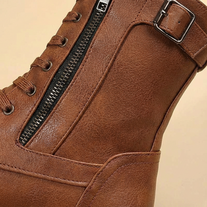 Leslie | Women's Lace-Up Ankle Military Boots