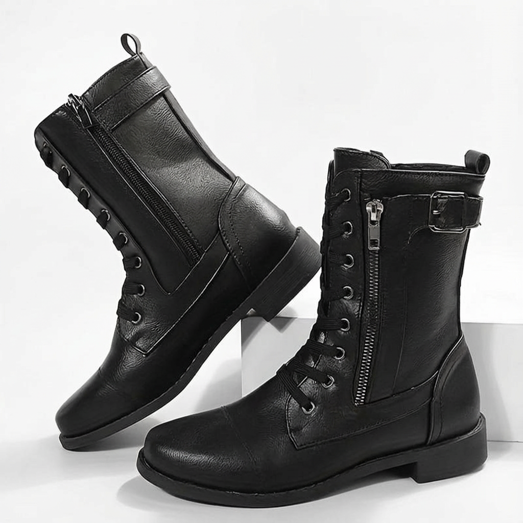 Leslie | Women's Lace-Up Ankle Military Boots