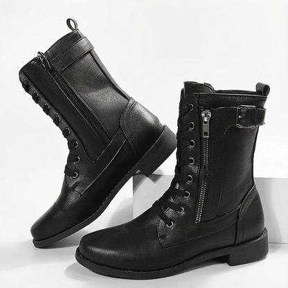 Leslie | Women's Lace-Up Ankle Military Boots