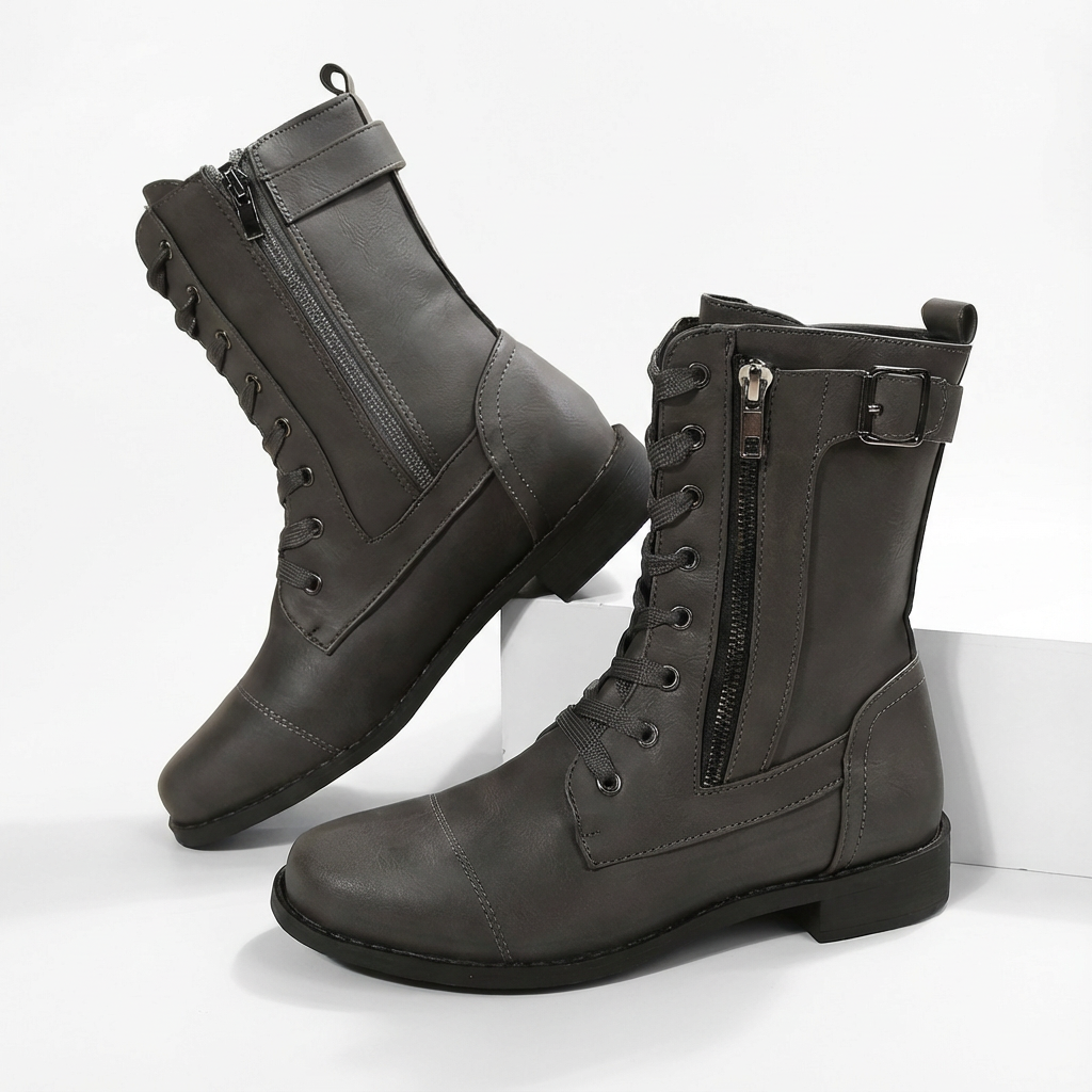 Leslie | Women's Lace-Up Ankle Military Boots