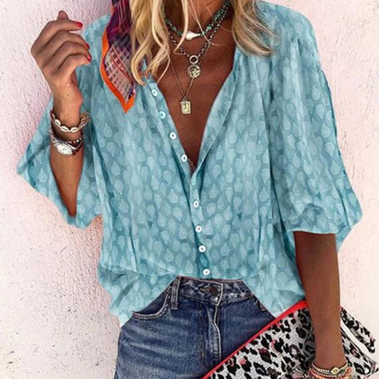 Lightweight women's blouse in an elegant casual style for summer