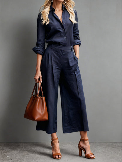 Linen Capri Pants and Loose Shirt Set | Women's Clothing 2