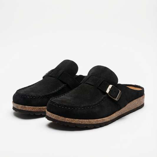 Lucia | Women's Mule Clogs with Adjustable Buckle and Decorative Stitching | Retro