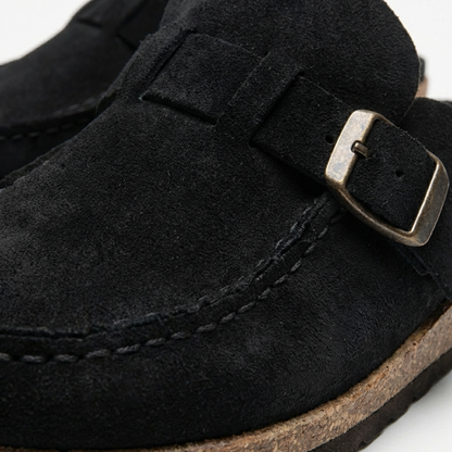 Lucia | Women's Mule Clogs with Adjustable Buckle and Decorative Stitching | Retro