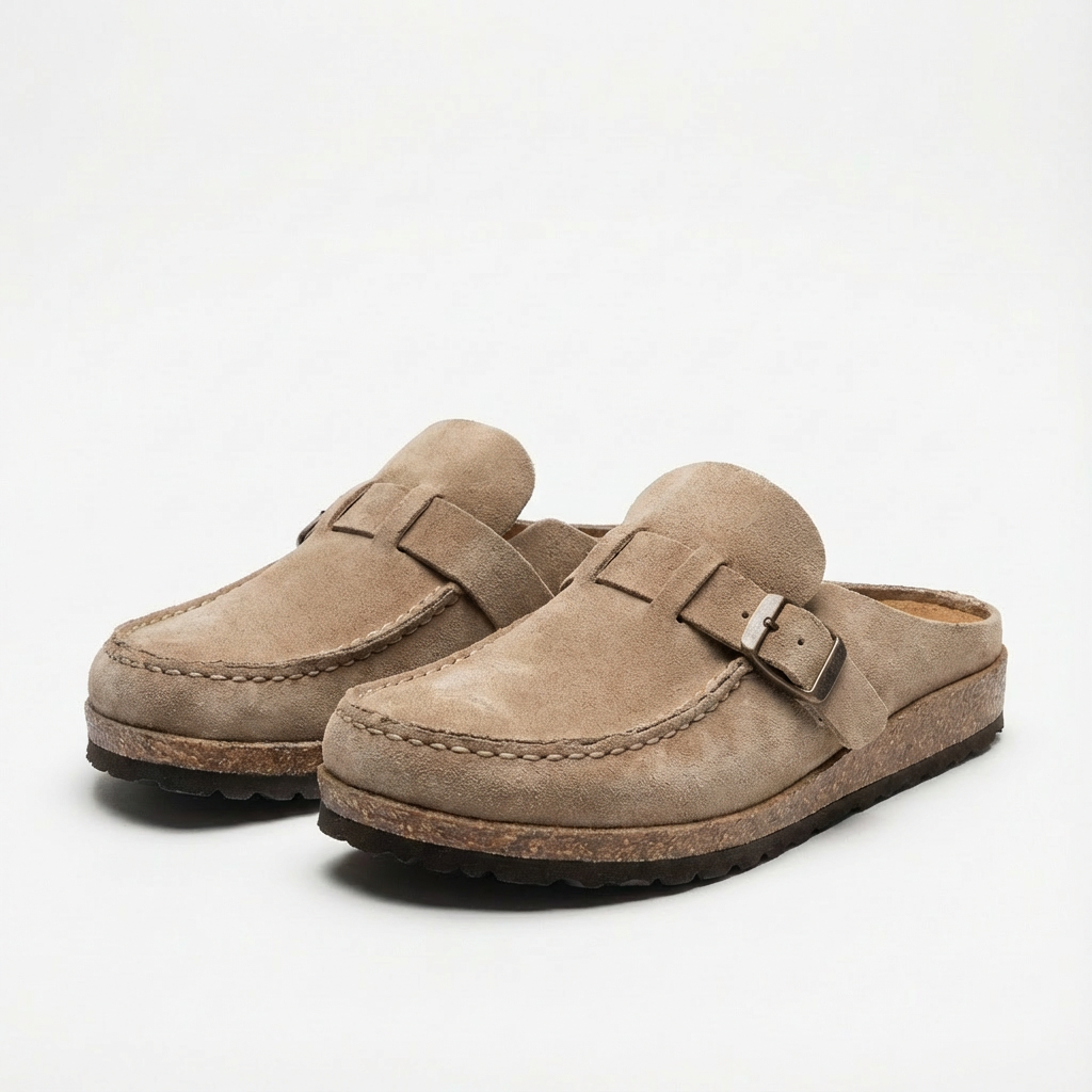 Lucia | Women's Mule Clogs with Adjustable Buckle and Decorative Stitching | Retro