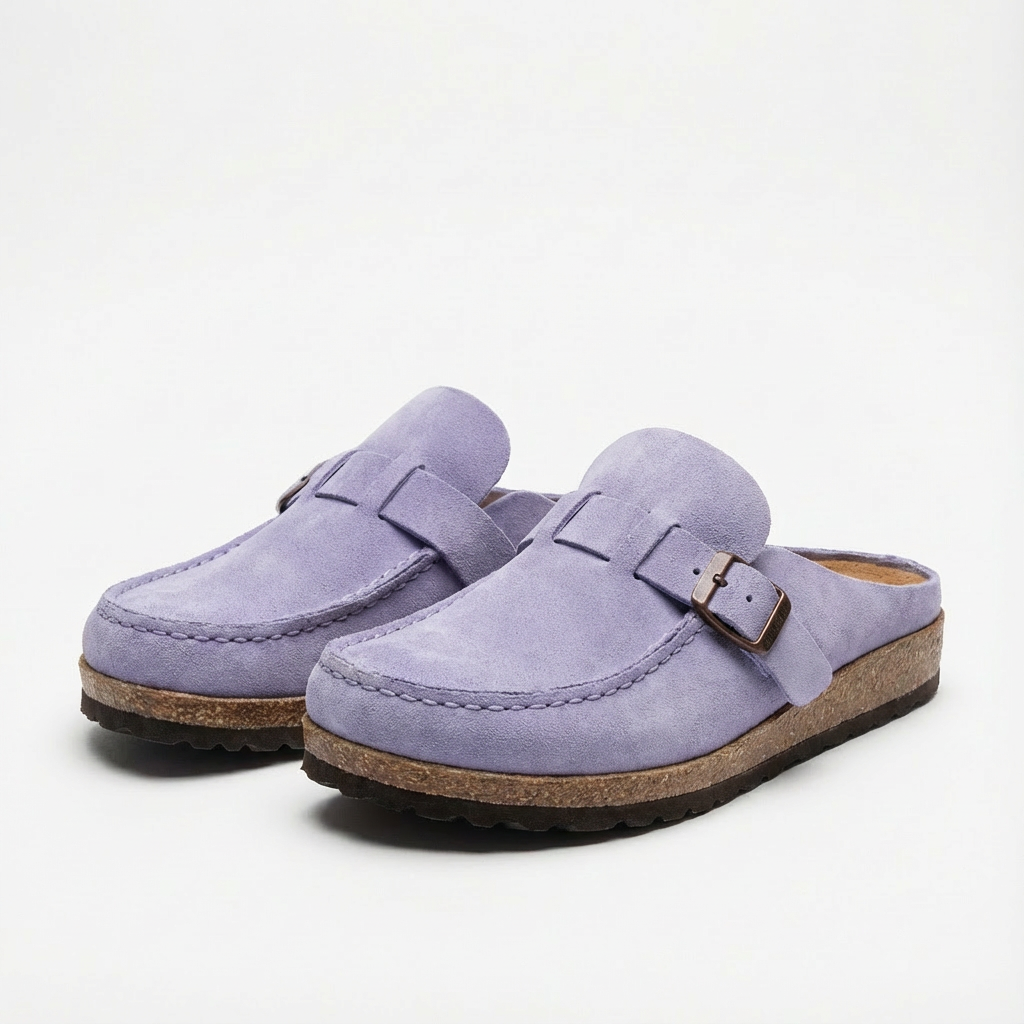 Lucia | Women's Mule Clogs with Adjustable Buckle and Decorative Stitching | Retro