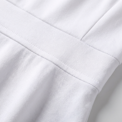 Lucia | Women's White Midi Dress with Deep V-Neck and 3/4 Sleeves | Elegant