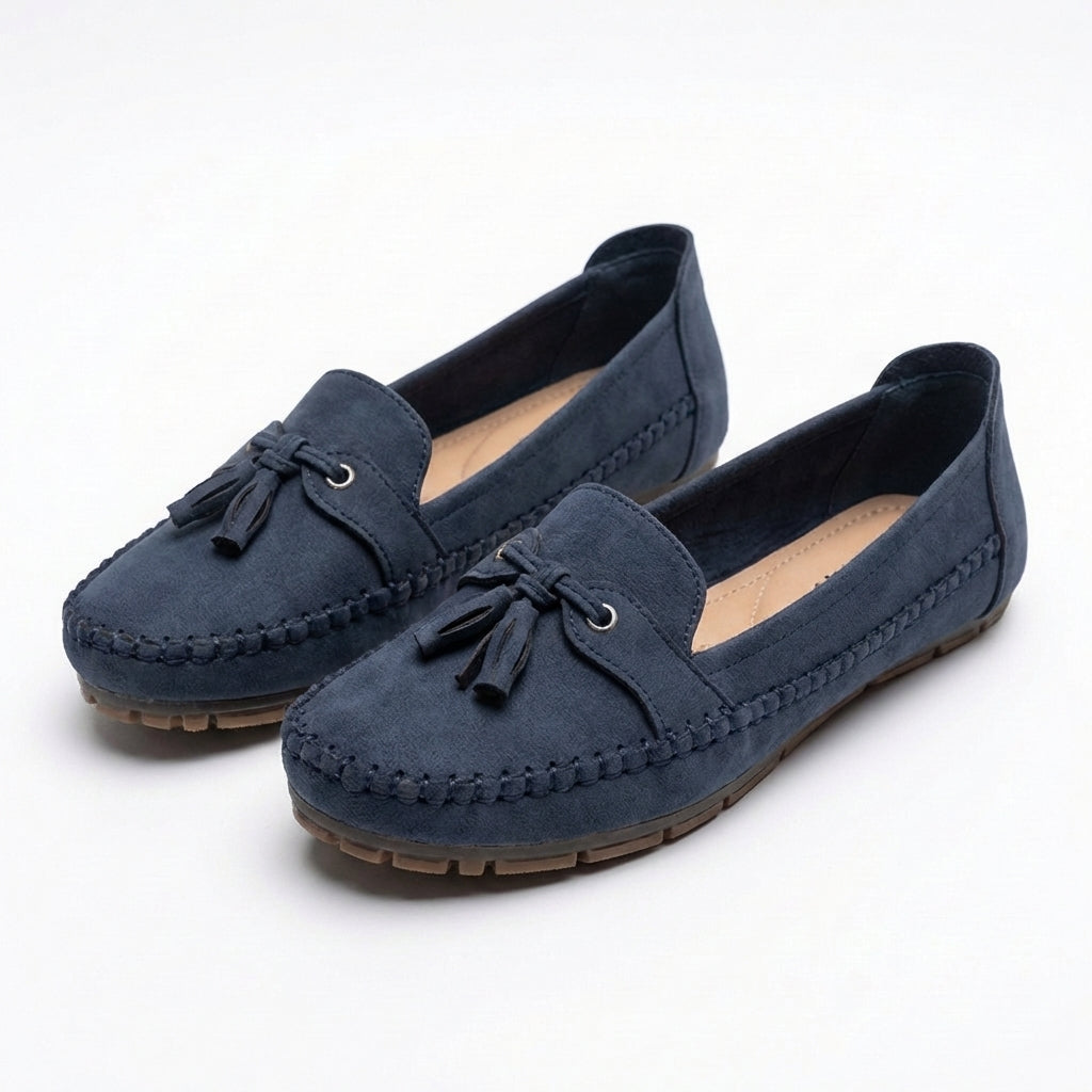 Luna | Women's Loafers with Decorative Tassels and Visible Stitching | Casual