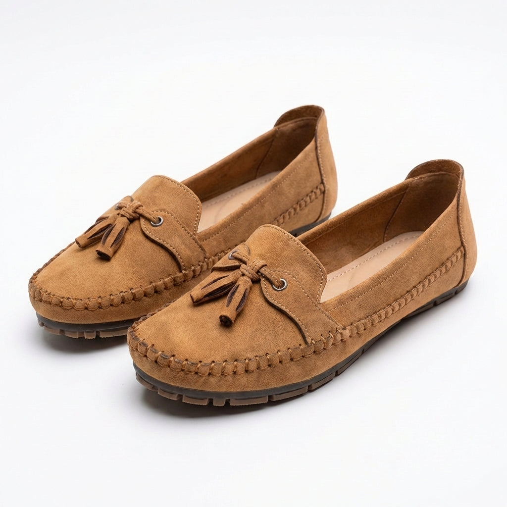 Luna | Women's Loafers with Decorative Tassels and Visible Stitching | Casual