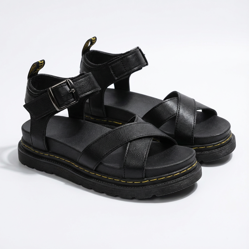 Luna | Women's Platform Sandals with Ankle Strap and Crisscross Straps | Casual