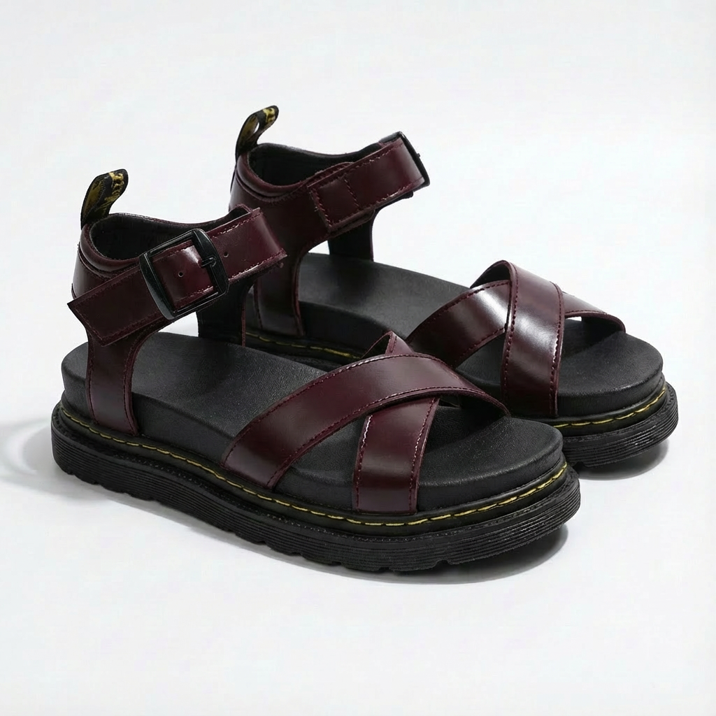 Luna | Women's Platform Sandals with Ankle Strap and Crisscross Straps | Casual