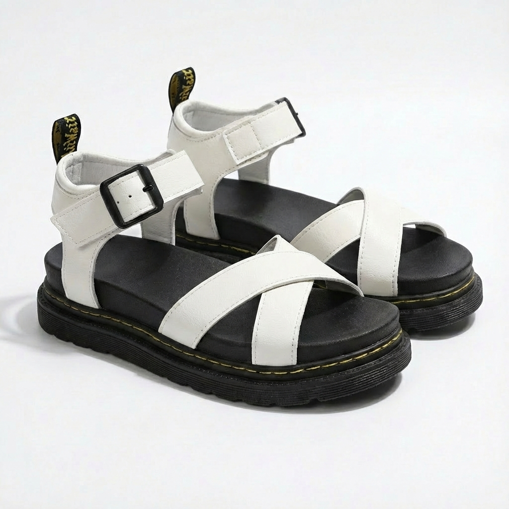 Luna | Women's Platform Sandals with Ankle Strap and Crisscross Straps | Casual