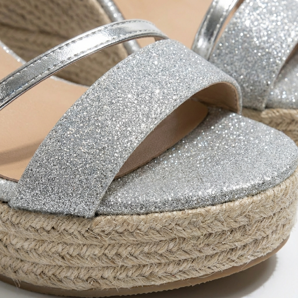 Luna | Women's Wedge Sandals with Shiny Finish and Ankle Strap | Glamorous