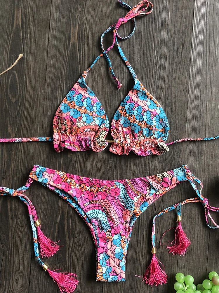 Marivelle™ - Adjustable String Triangle Bikini Set