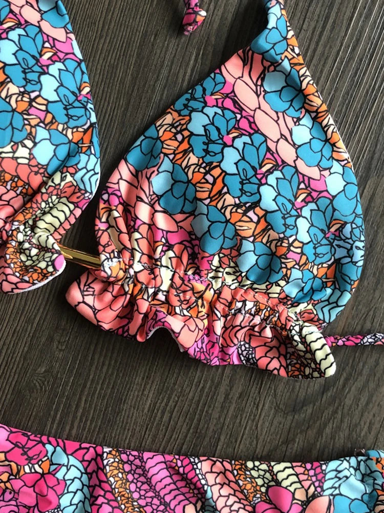 Marivelle™ - Adjustable String Triangle Bikini Set