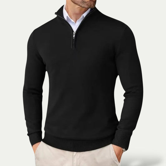 Men's Cashmere Half Zip Sweater | Long Sleeve Pullover 0
