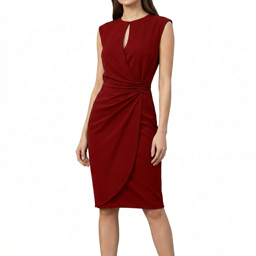 Mencía | Women's Elegant Sleeveless Draped Midi Dress