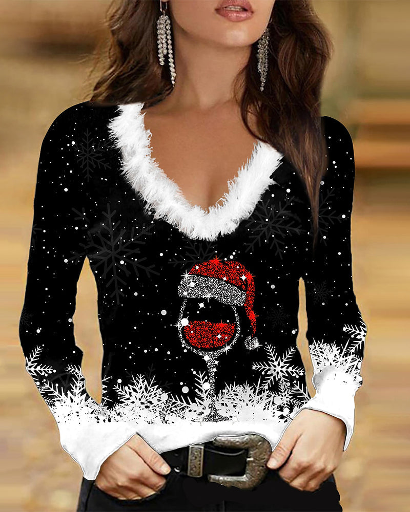 Mia | Cozy Festive V-Neck Women's Sweater 0