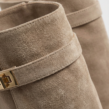 Nicole | Women's Knee-High Boots with Wide Heel and Pointed Toe