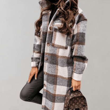 Plaid Long Shacket | Women's Jacket for Oversized Layering 5