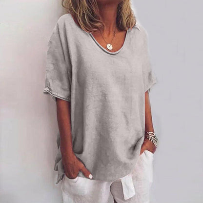 Relaxed Scoop Neck Tee | Women's T Shirt in Cotton Blend 1