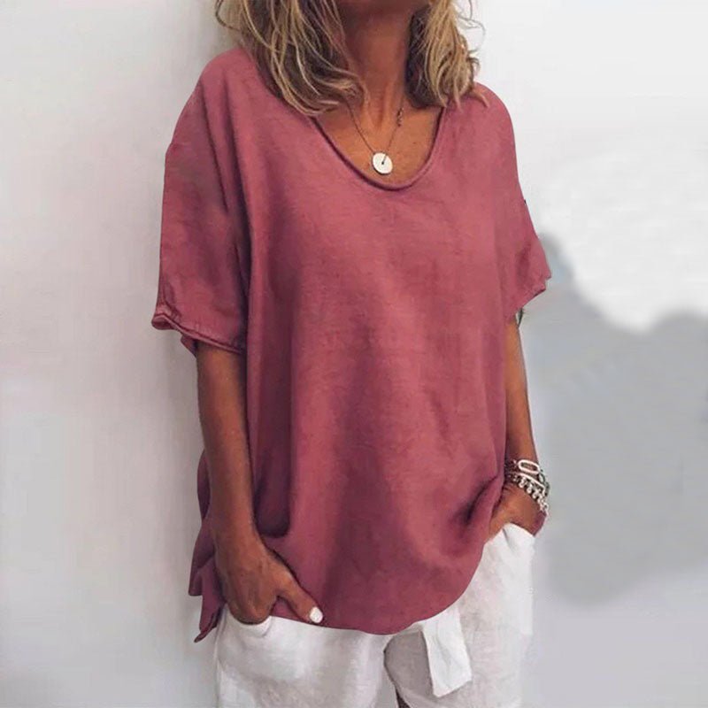 Relaxed Scoop Neck Tee | Women's T Shirt in Cotton Blend 3
