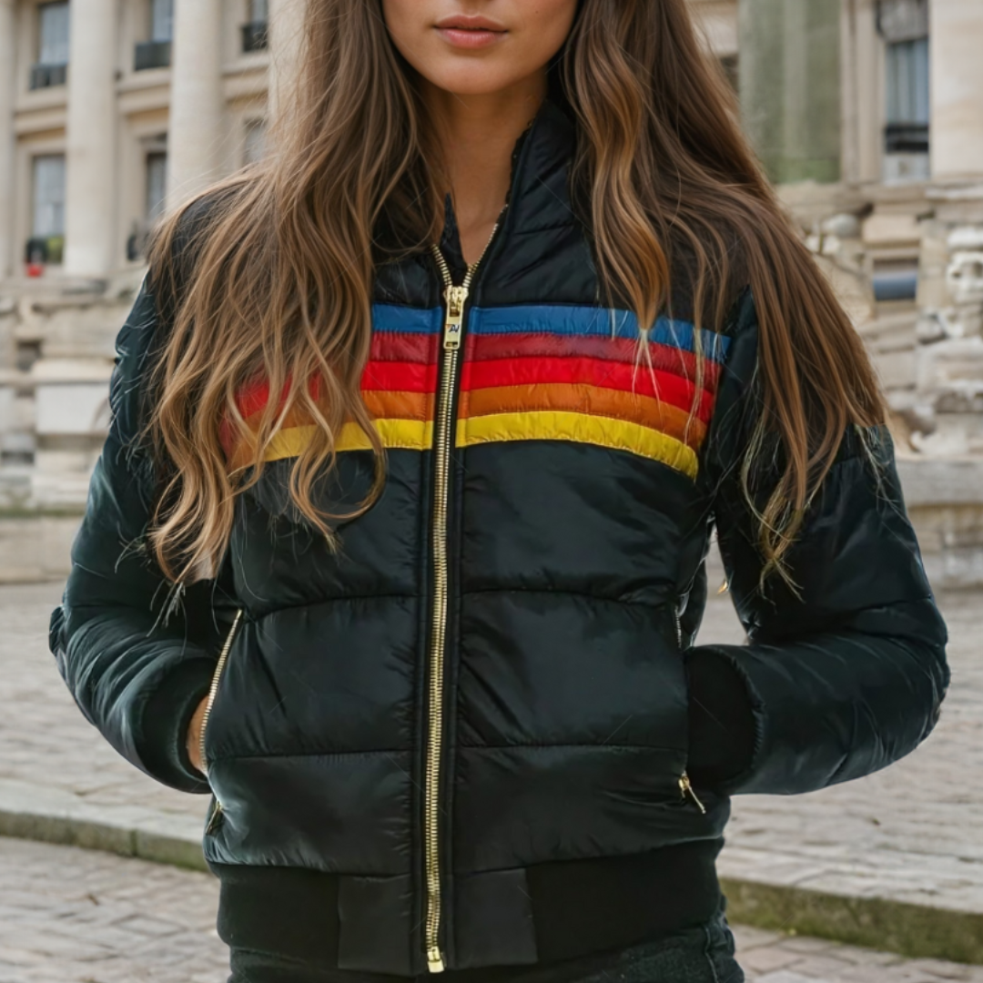 Retro Striped Puffer Jacket | Women's Outerwear 2